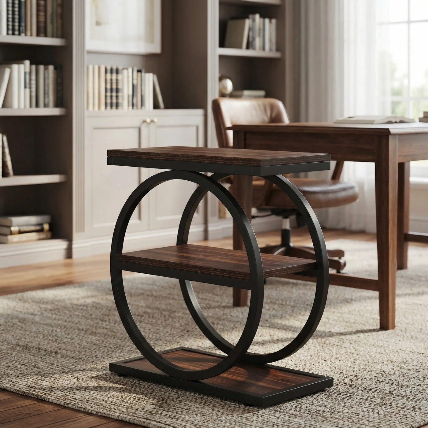 Industrial Side Table - 3 Shelves - Circular Frame - Slim – patriots ...
